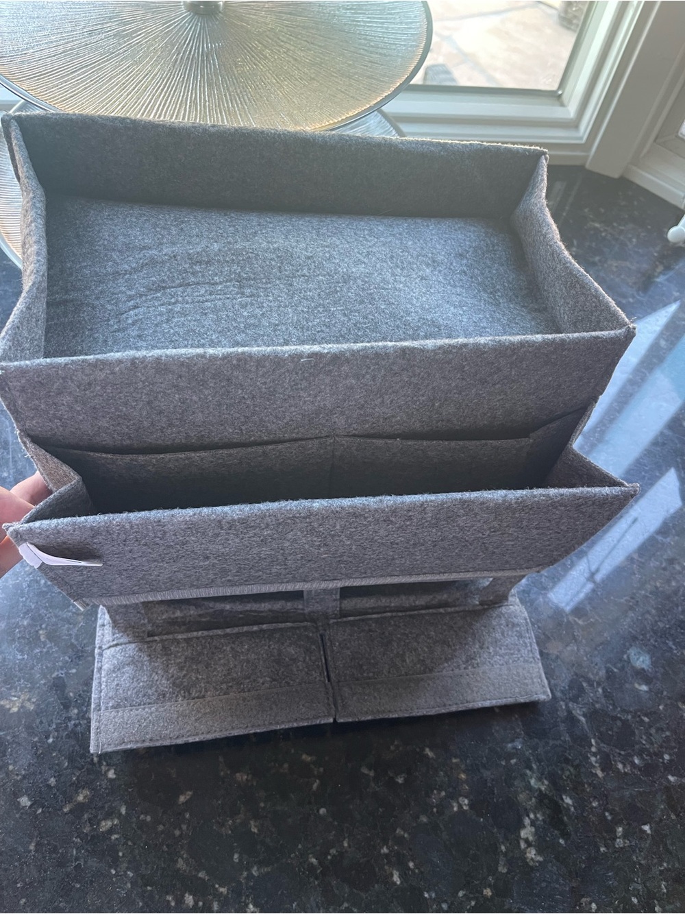 Gray Felt Multi-Compartment Home couch Organizer